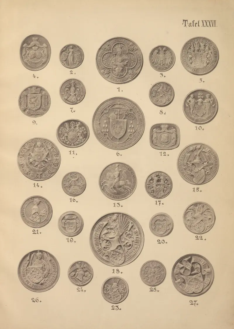 Heraldischer Handbuch fur Freunde der Wappenkunst Pl.36 av Emil Doepler