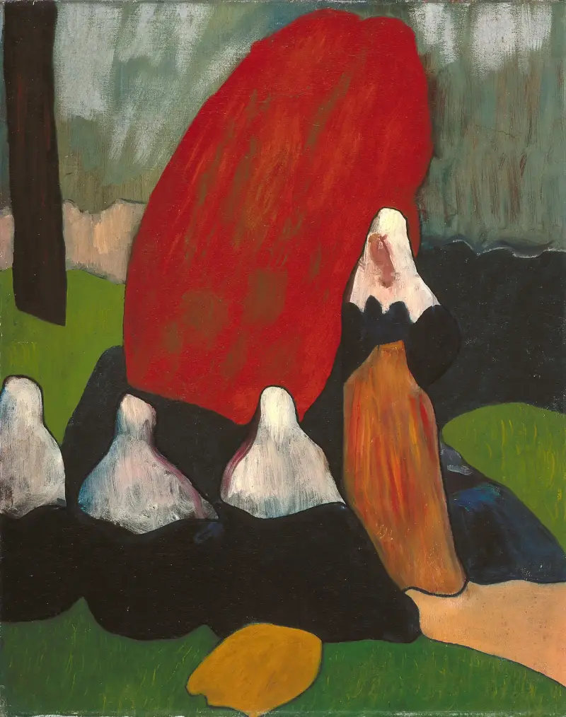 Bretonska kvinnor med sjögräs av Emile Bernard