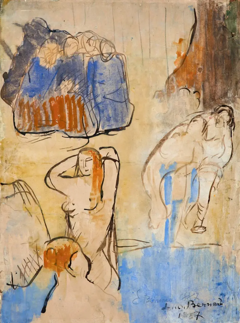 Studie för badande av Emile Bernard