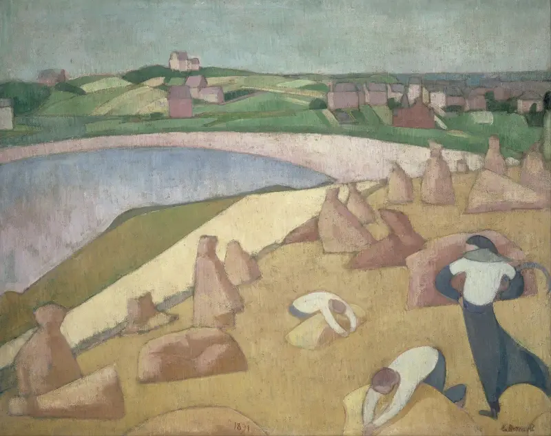 Skörd vid havet av Emile Bernard