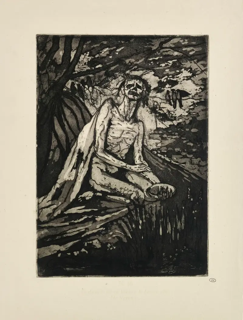 N° 18 – Et dans le même bois et de l’autre côté Un lépreux av Emile Bernard