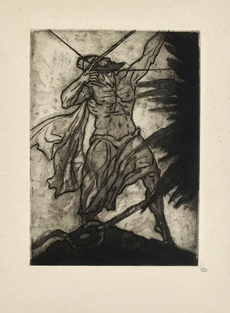 N° 22 – Så, en tiara på pannan som Mithra, Så, hans båge i hand, Reser sig raklång och ropade Här är jag av Emile Bernard