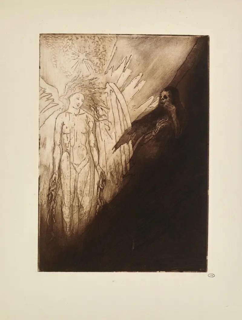 N° 47 – O vision terrible et sublime à mesure Que l’astre grandissait, la larve décroissait av Emile Bernard