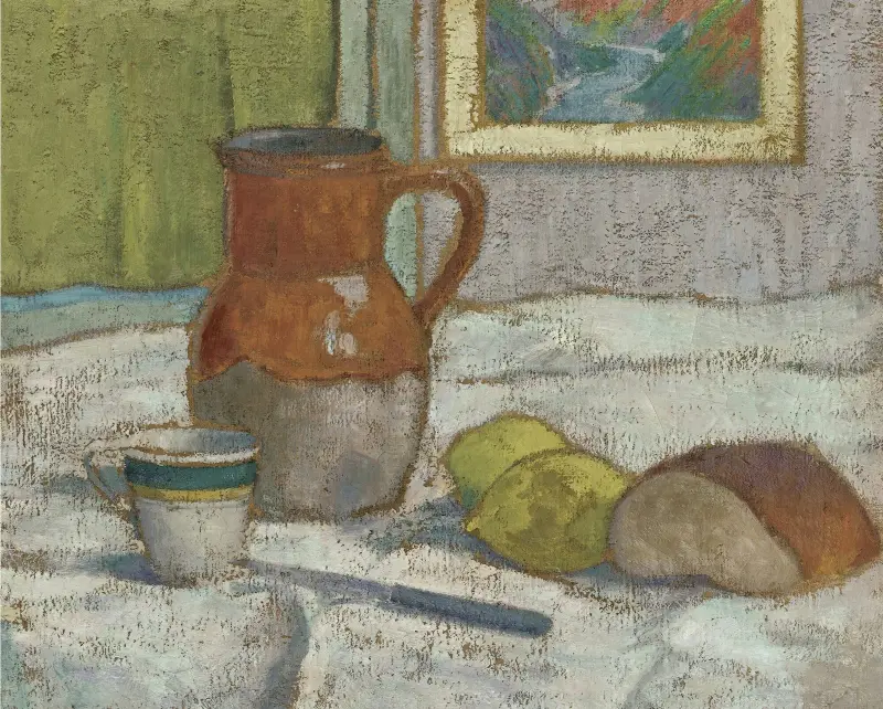 Stilleben med kanna och kopp av Emile Bernard