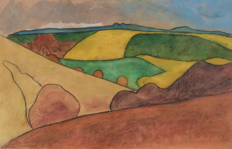 Bretagne landskap av Emile Bernard