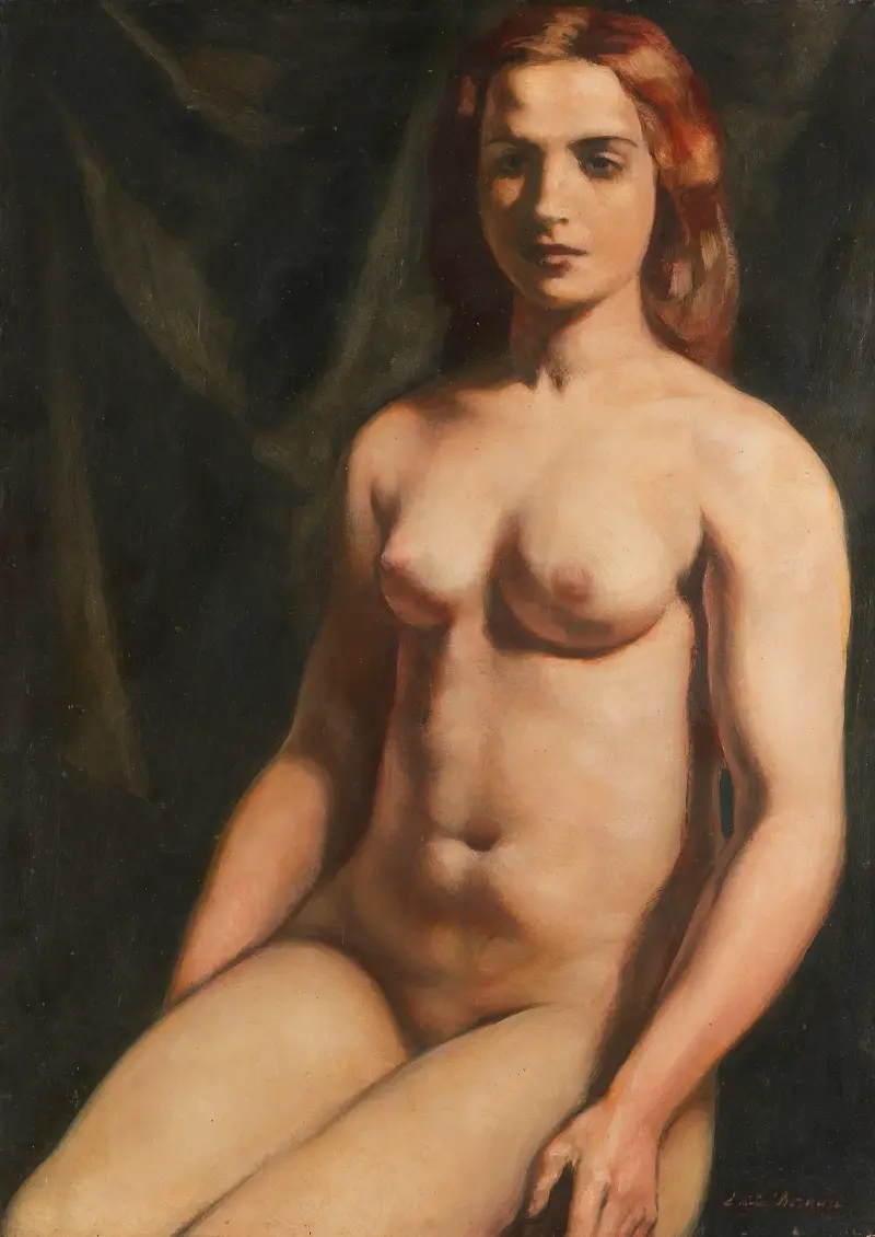 Sittande nakenmodell av Emile Bernard