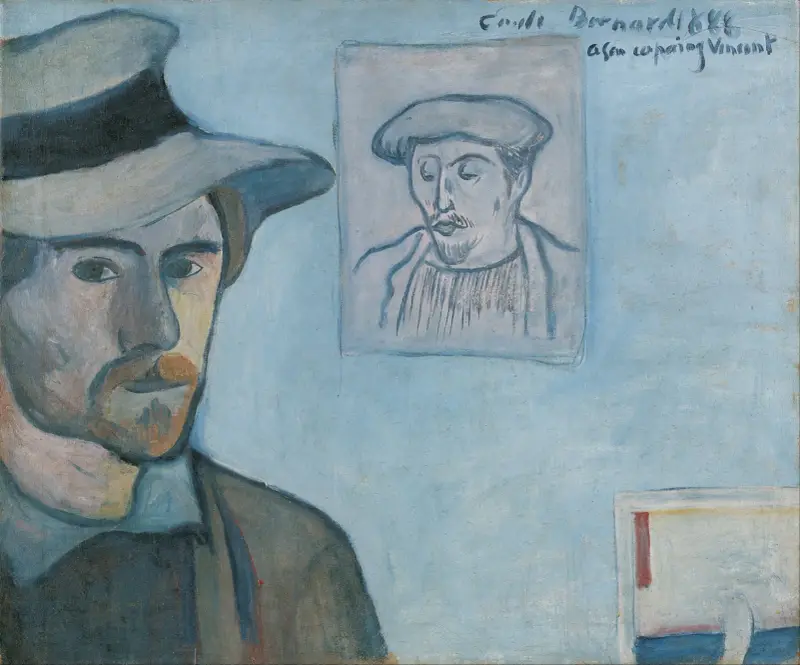 Självporträtt med porträtt av Gauguin av Emile Bernard