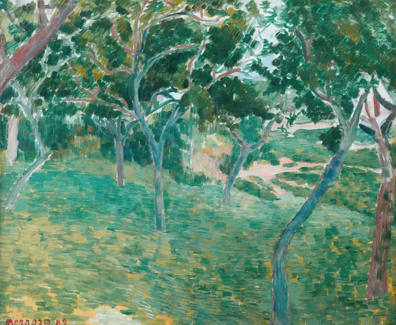 Ett hörn av Bois d'Amour i Pont-Aven av Emile Bernard