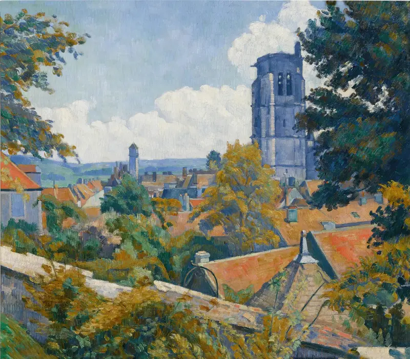 Utsikt över Tonnerre med Notre-Dame-kyrkan av Emile Bernard