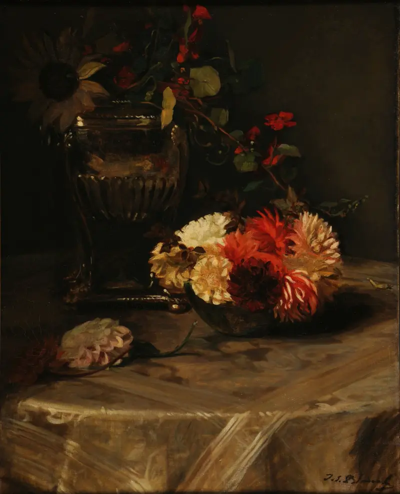 Dahlias et capucines à l’urne d’argent, 1904 av Jacques-Émile Blanche