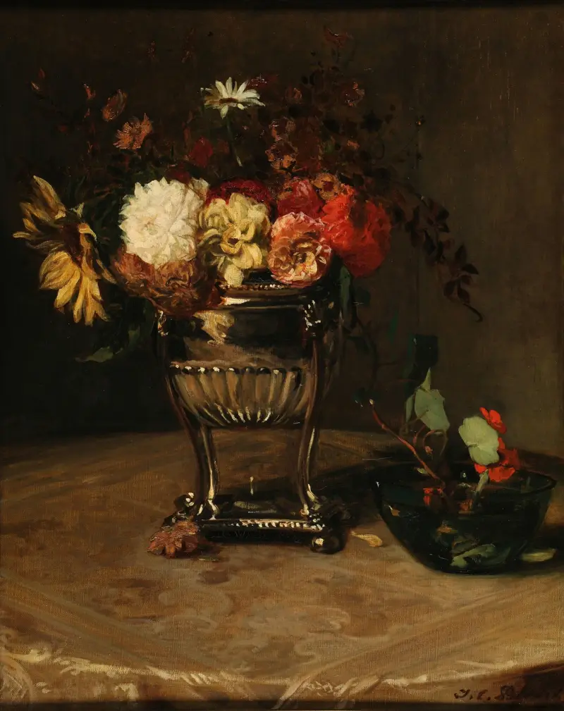 Dahlias et capucines à l’urne d’argent, 1906 av Jacques-Émile Blanche