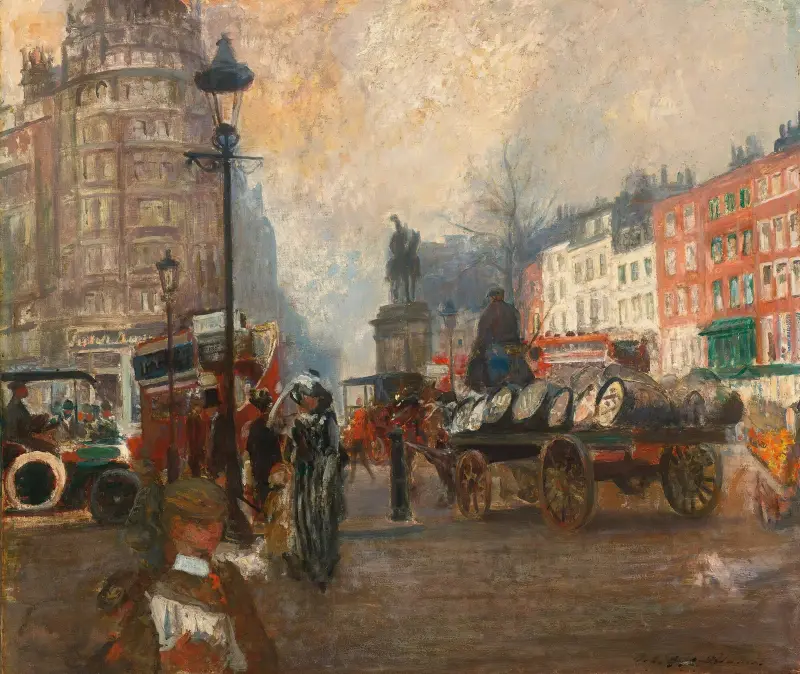 Knightsbridge sett från Sloane Street, december 1913 av Jacques-Émile Blanche