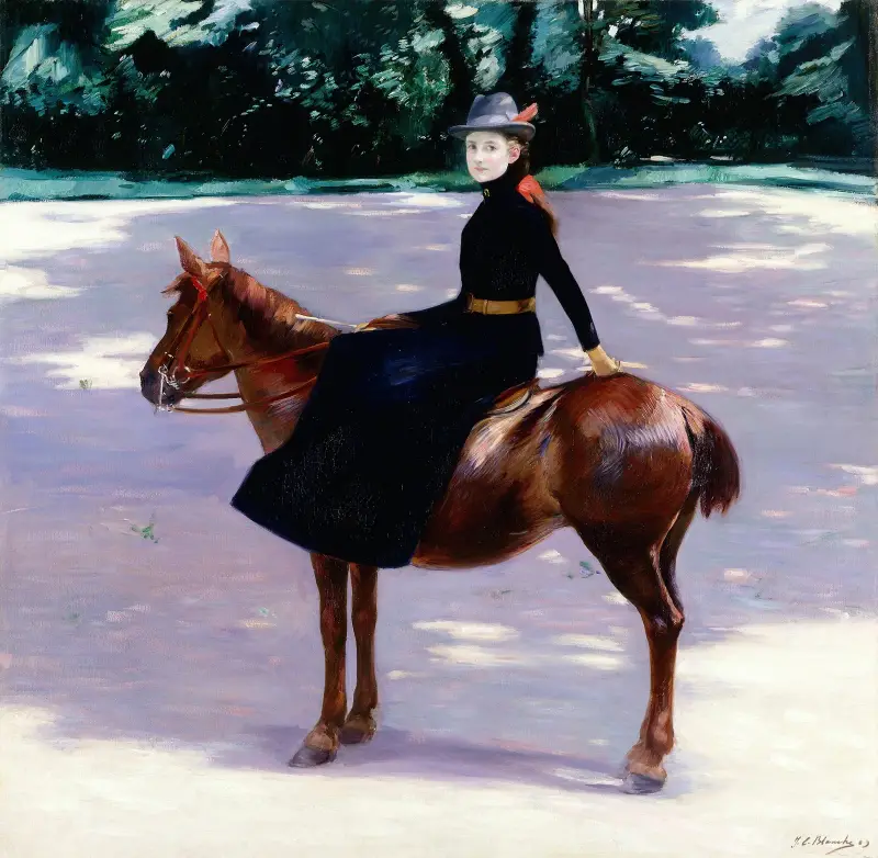Mademoiselle Meuriot på sin ponny av Jacques-Émile Blanche