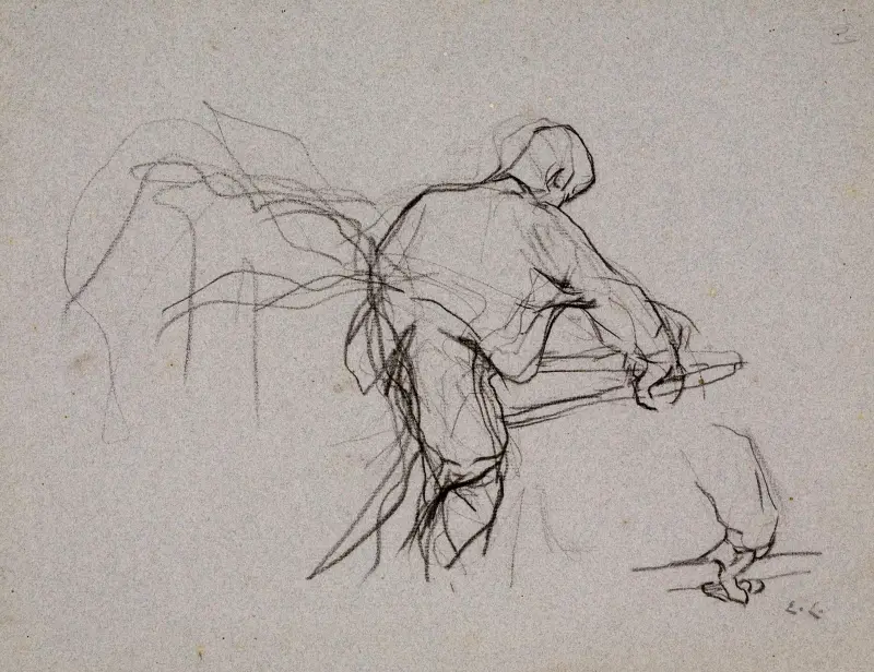 Haymaker and Detail of his Hand (Study) av Emile Claus