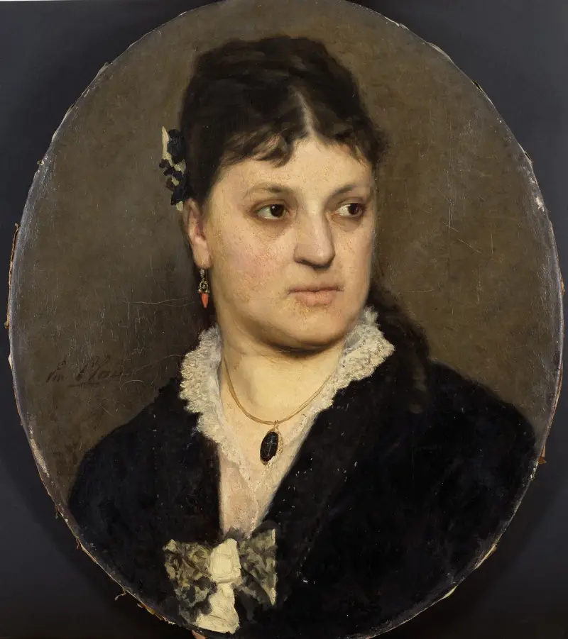 Porträtt av konstnären Marie Moreels av Emile Claus