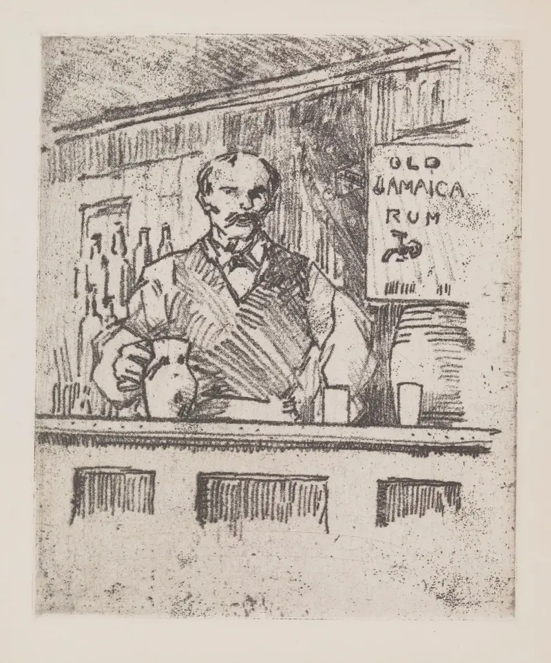 Bartender, London av Jean-Émile Laboureur