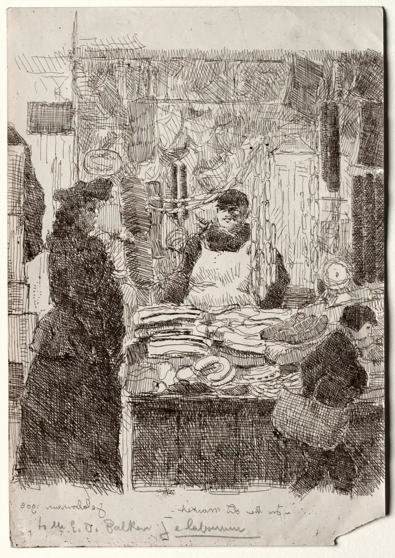 På den gamla marknaden av Jean-Émile Laboureur