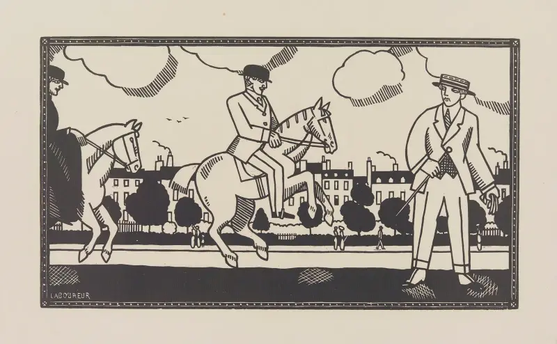 Den unge mannen och ryttarna av Jean-Émile Laboureur