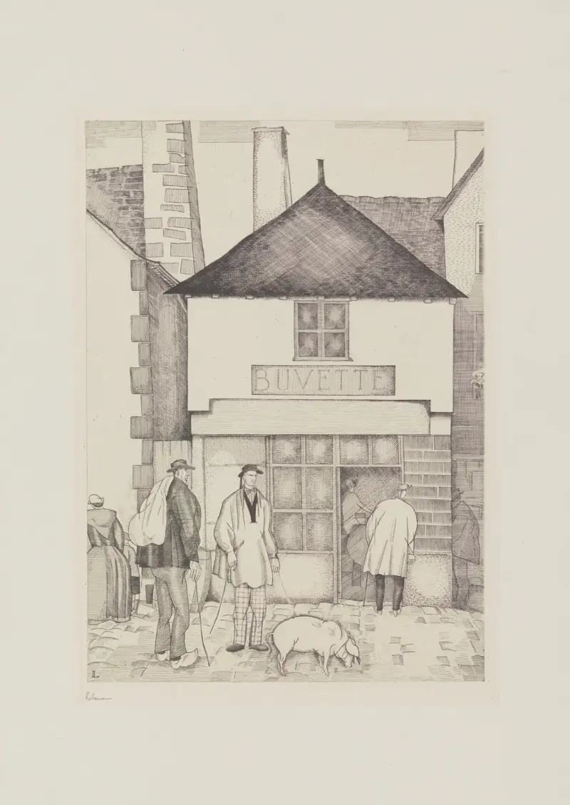 Marknadsdagen av Jean-Émile Laboureur