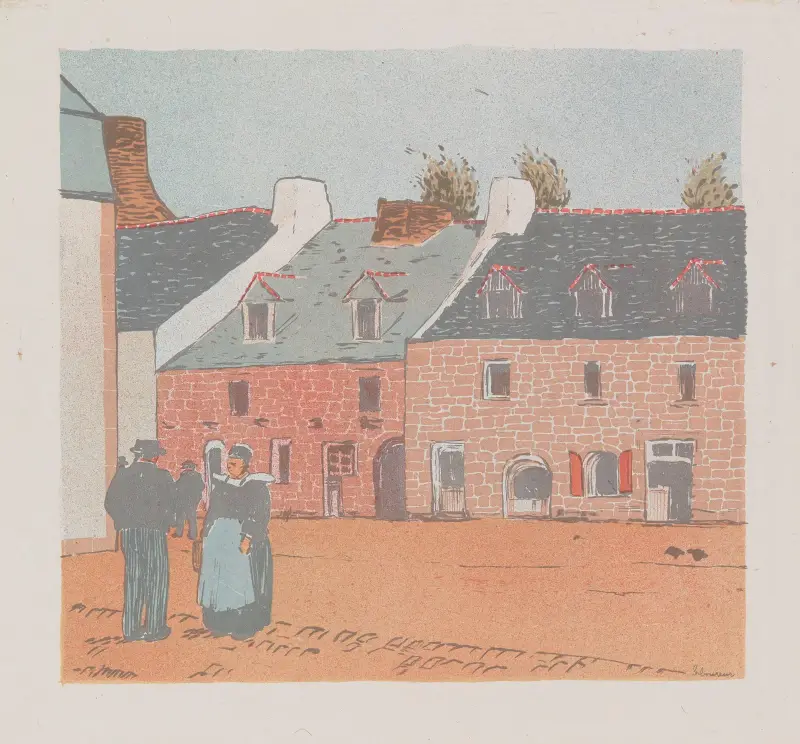 Maisons à Pont-Aven av Jean-Émile Laboureur