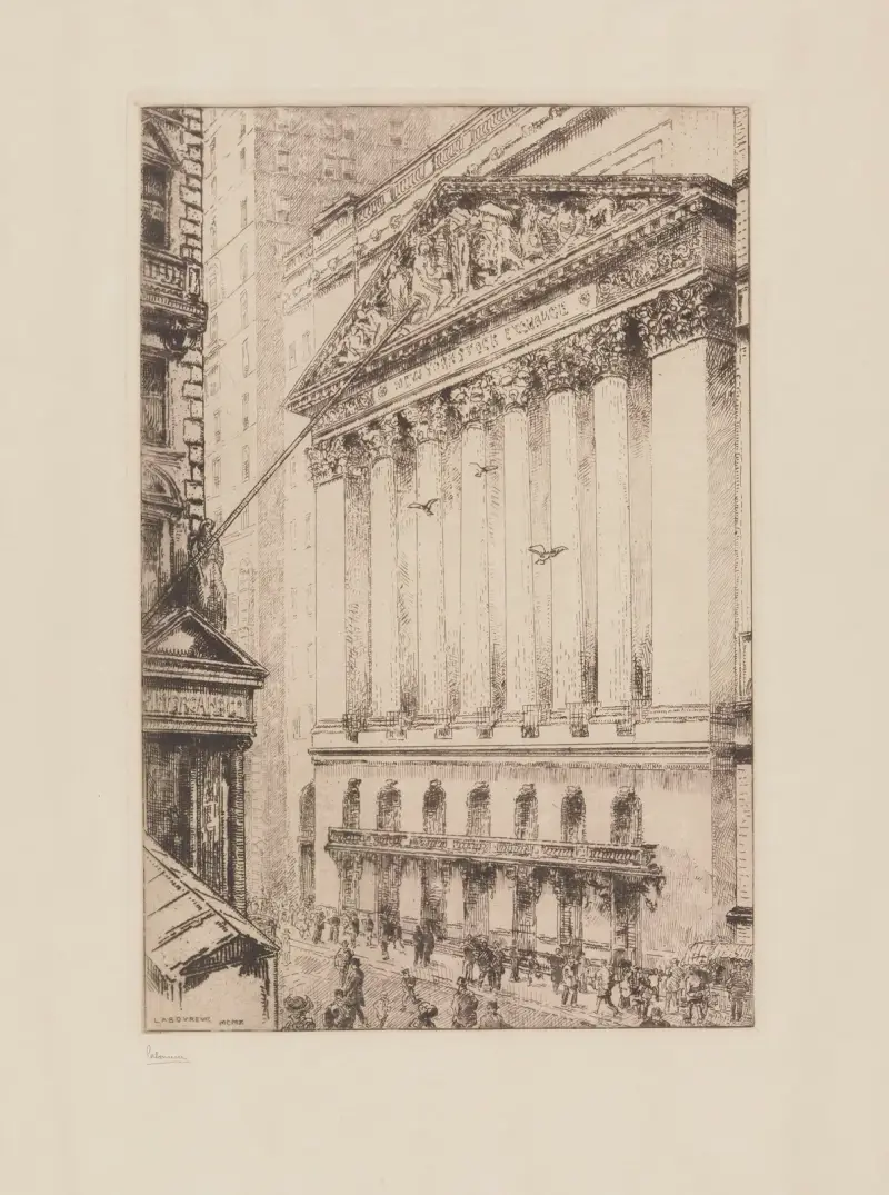 New York-börsen av Jean-Émile Laboureur