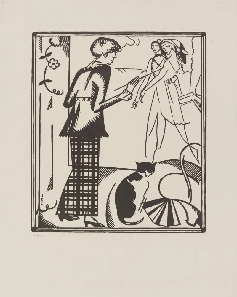 Portrait Marie Laurencin av Jean-Émile Laboureur