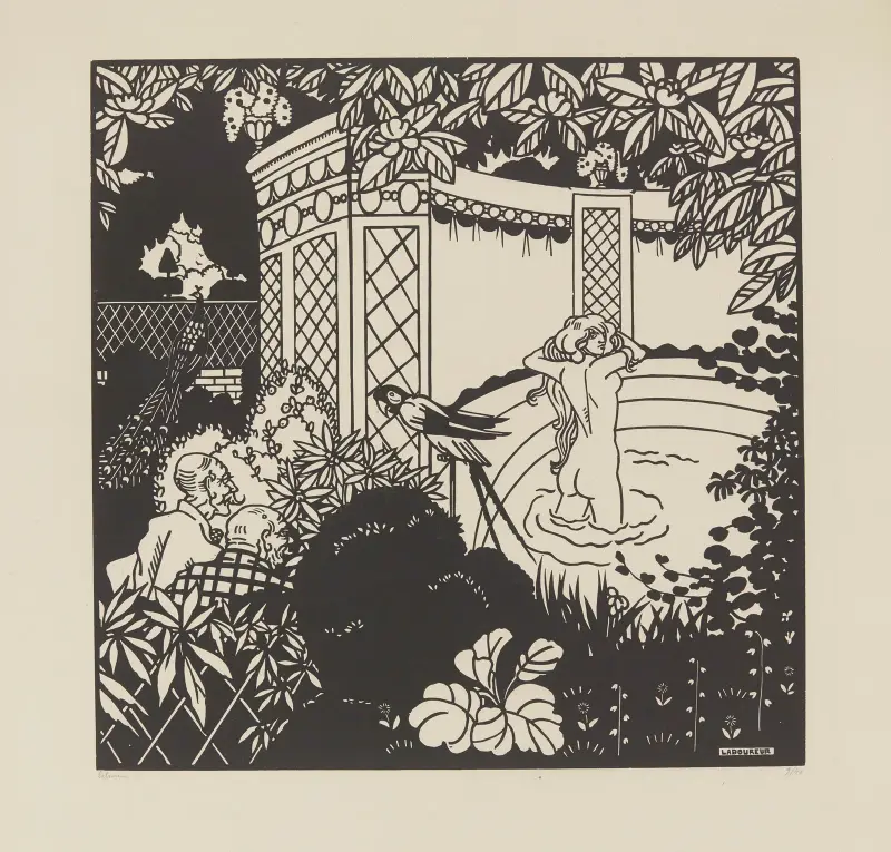 Suzanne im Bad von Jean-Émile Laboureur