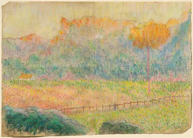 Study for ‘Landscape with Figure and Houses’ av Claude-Émile Schuffenecker