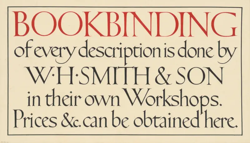 Book Binding of Every Description is Done by W. H. Smith & Son av Eric Gill