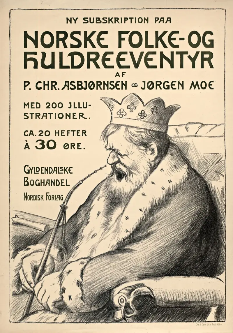 Ny prenumeration på norska folksagor och huldreeventyr av P. Chr. Asbjørnsen och Jørgen Moe av Erik Werenskiold