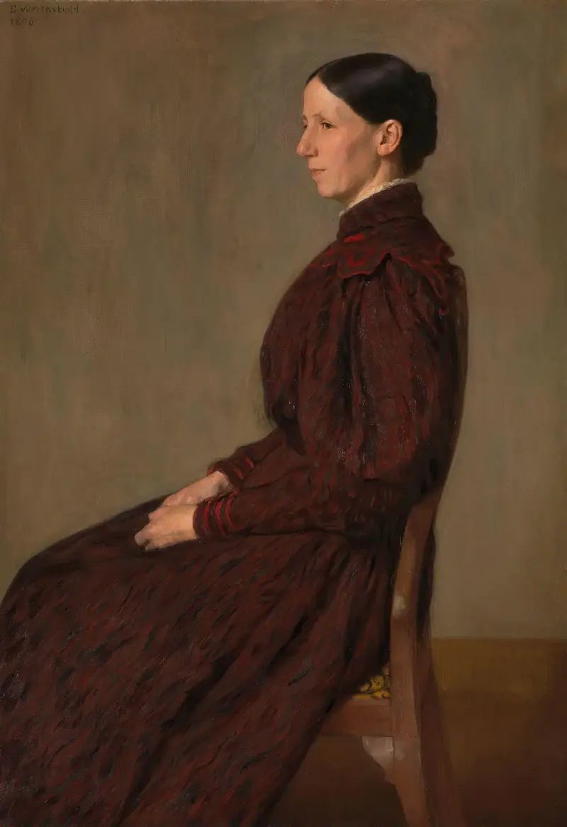 Portrait of Mrs. Anna Dick av Erik Werenskiold