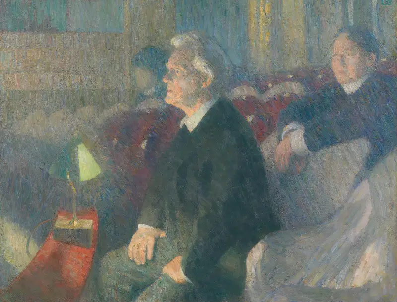 Portrait of Theater Director Bjørn Bjørnson av Erik Werenskiold