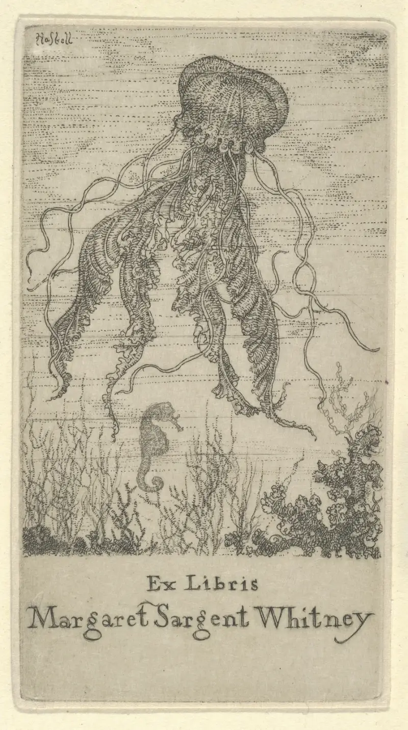 Ex Libris Margaret Sargent Whitney av Ernest Haskell
