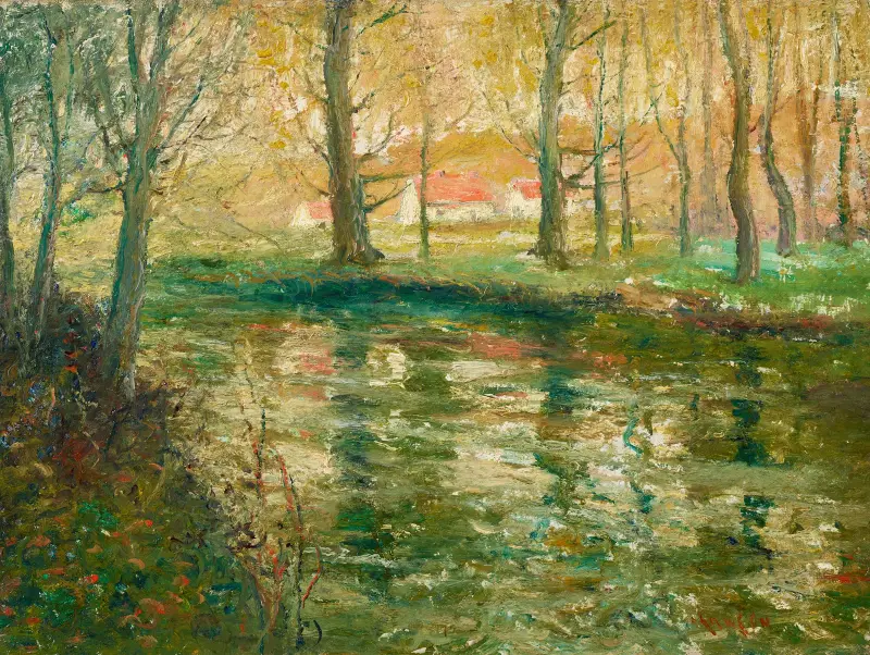 Rote Dächer von Ernest Lawson