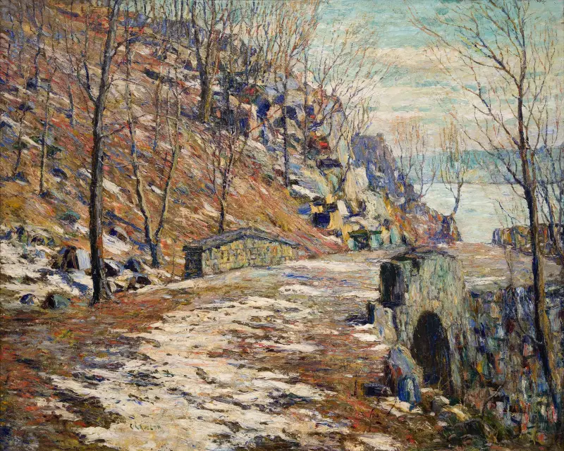 Die Palisades hinabführende Straße von Ernest Lawson