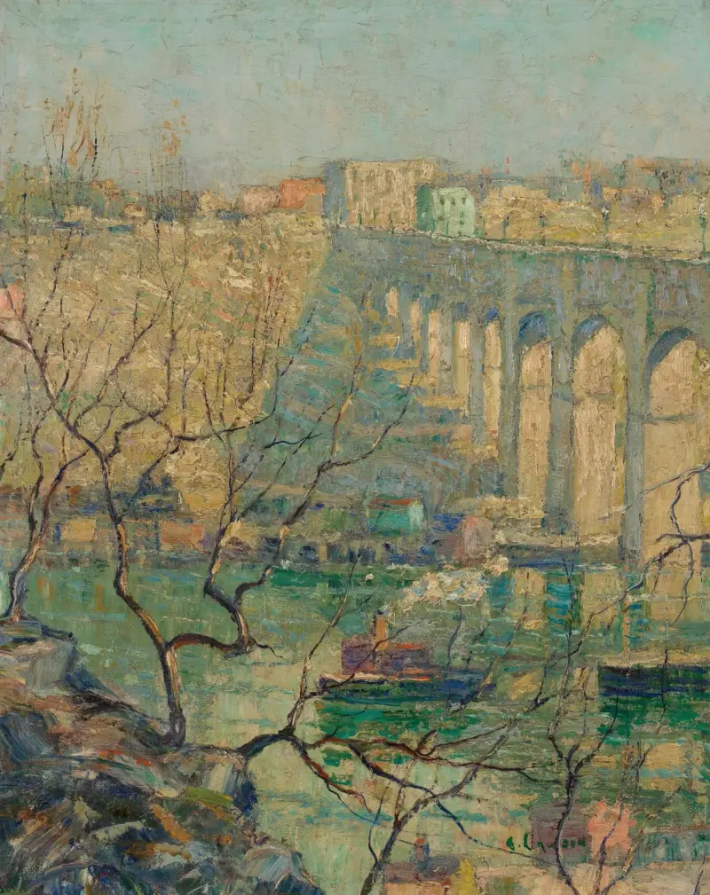 View of the Bridge av Ernest Lawson