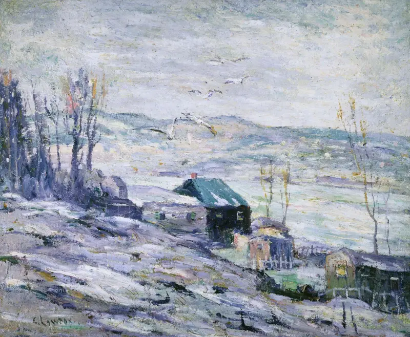 Windiger Tag, Bronx River von Ernest Lawson