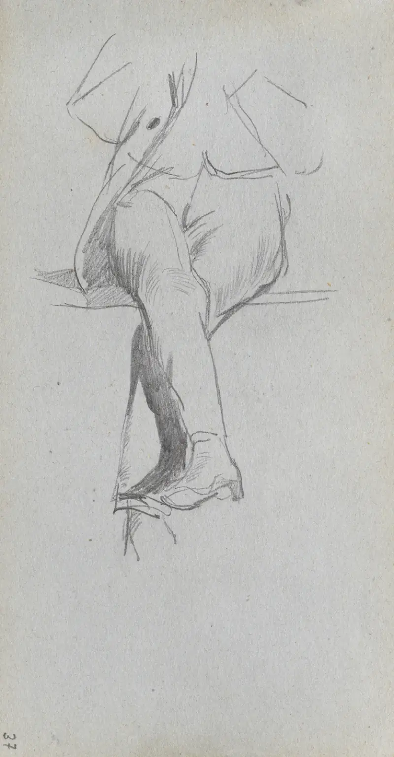 Figurstudie, korslagda ben av Ernest Meissonier