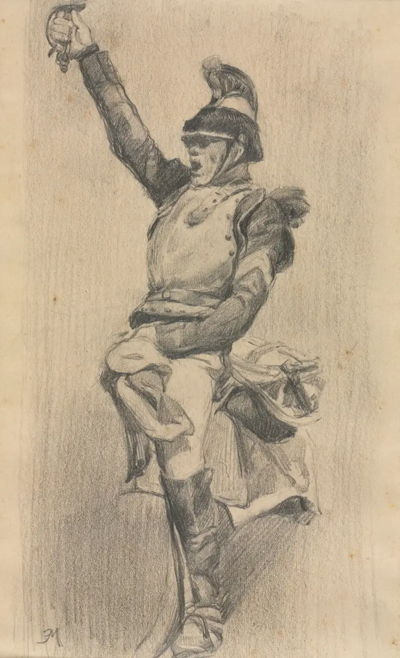 Voják se zdviženou paží, Ernest Meissonier