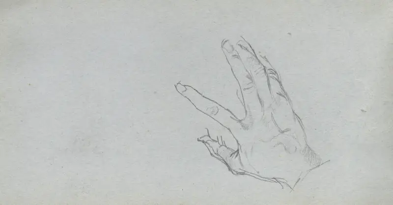 Studie av en hand av Ernest Meissonier