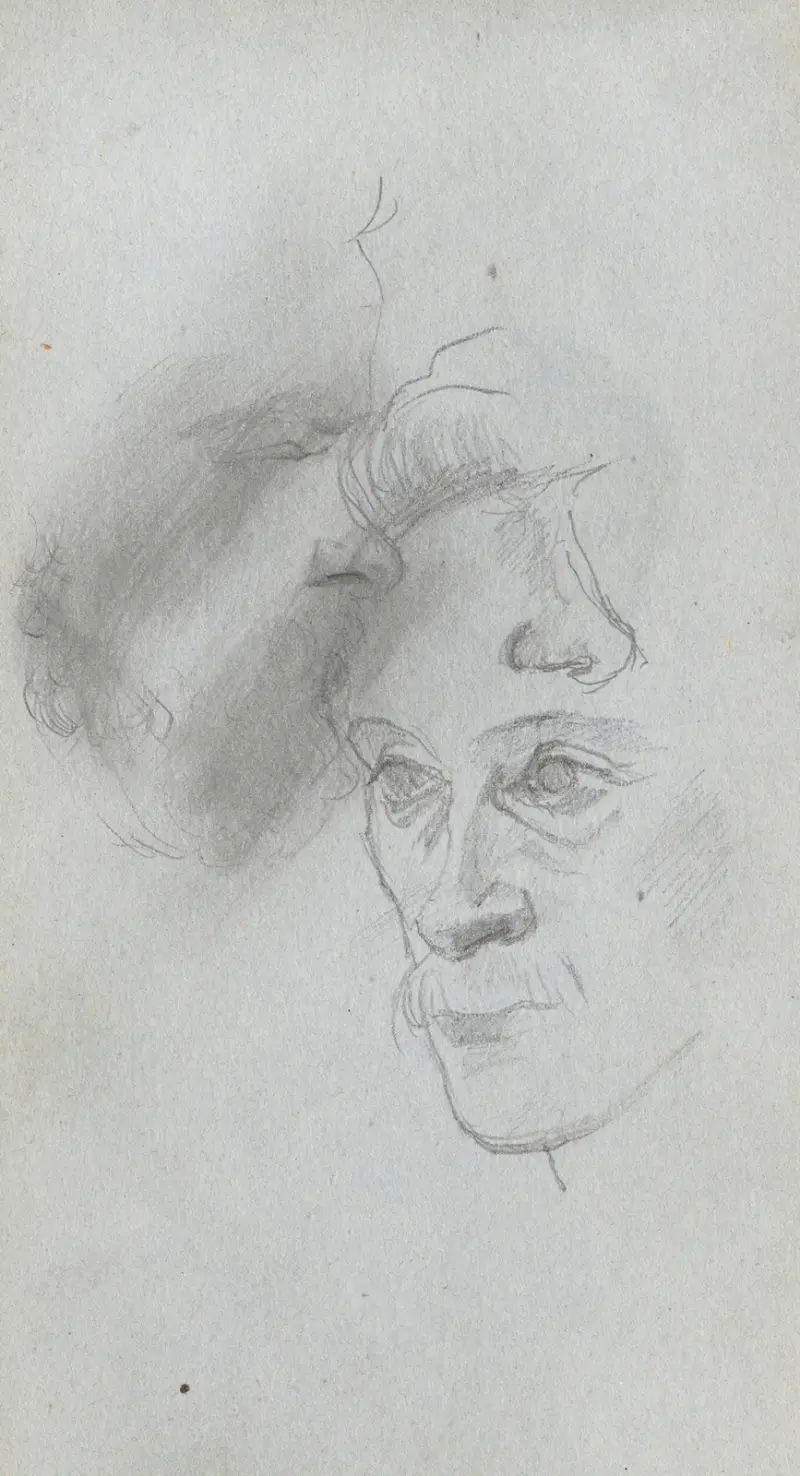 Studie av ansikten av Ernest Meissonier