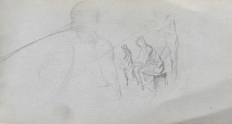 Studie av figurer av Ernest Meissonier
