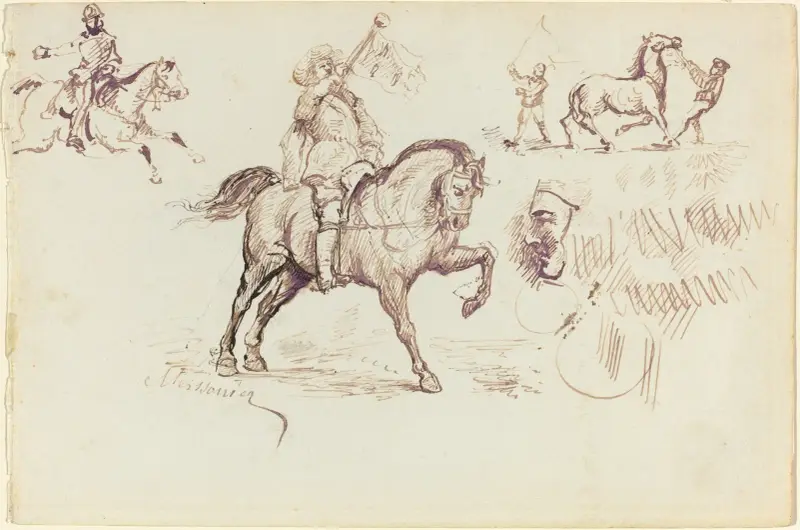 Murcias härold och andra studier (recto) av Ernest Meissonier