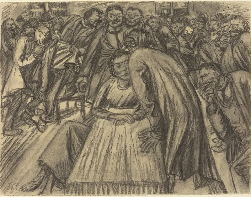 The Couple in the Crowd av Ernst Barlach