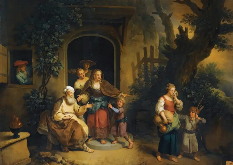 Abraham fördriver Hagar av Christian Wilhelm Ernst Dietrich