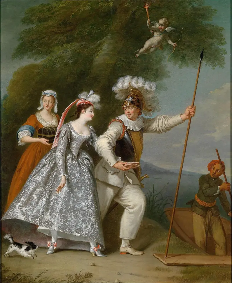 En elegant herre som Pierrot av Christian Wilhelm Ernst Dietrich