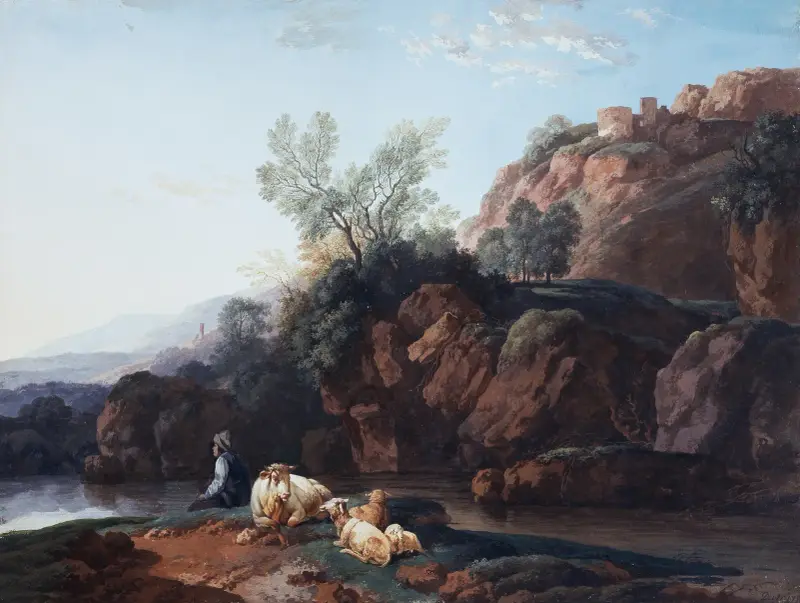 Felsig trakt vid en flod av Christian Wilhelm Ernst Dietrich