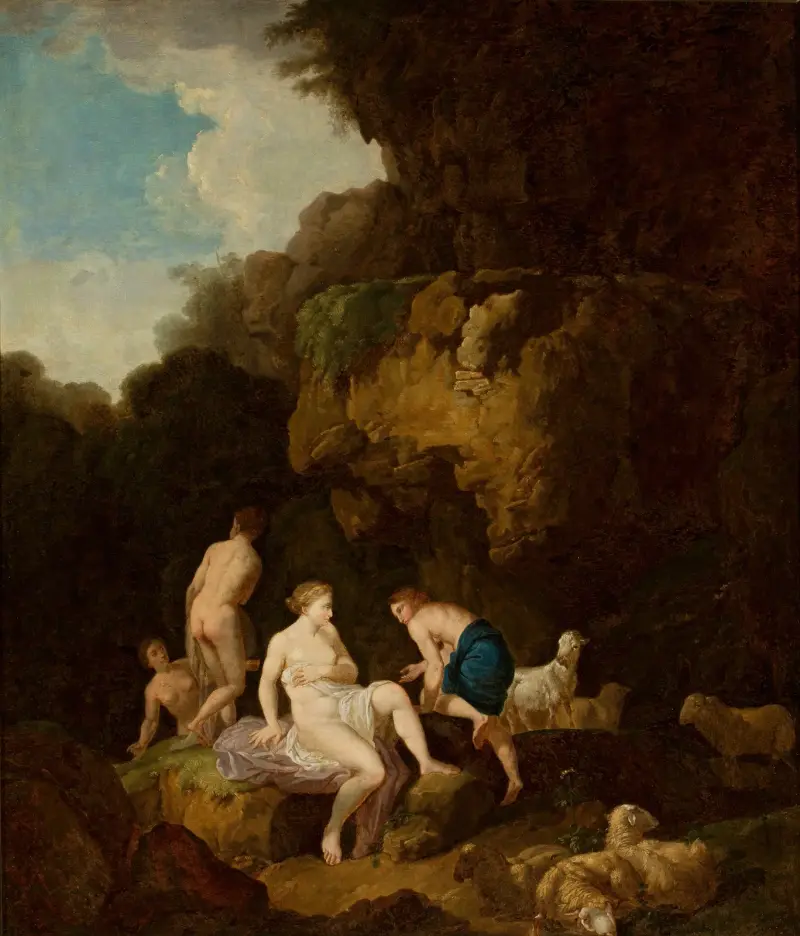 Nymfer i en grotta av Christian Wilhelm Ernst Dietrich