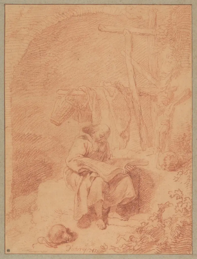 Sankt Franciskus läsande av Christian Wilhelm Ernst Dietrich
