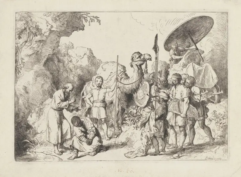 The baptism of an Ethiopian queen’s courtier av Christian Wilhelm Ernst Dietrich